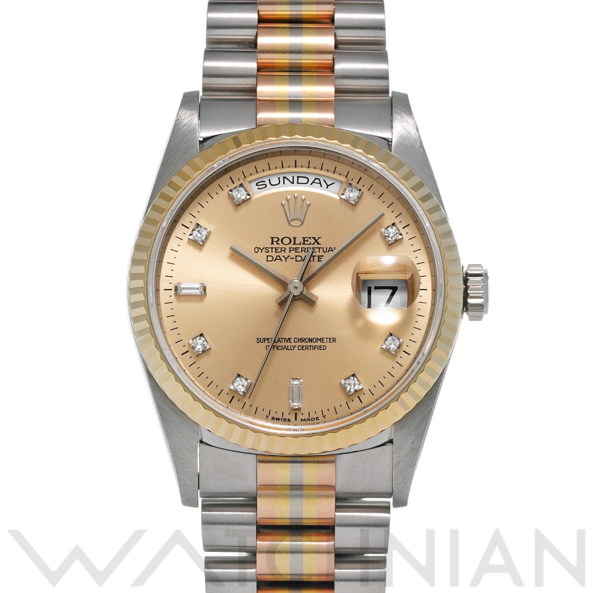 ロレックス デイデイト トリドール 18239BIC シャンパン/ダイヤモンド メンズ 時計 【中古】【wristwatch】