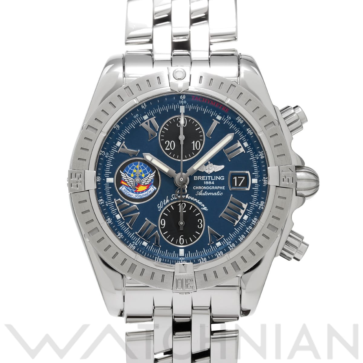 ブライトリング クロノマット エボリューション ブルーインパルス A156CBIPA ブルー/ブラック メンズ 時計 【中古】【wristwatch】