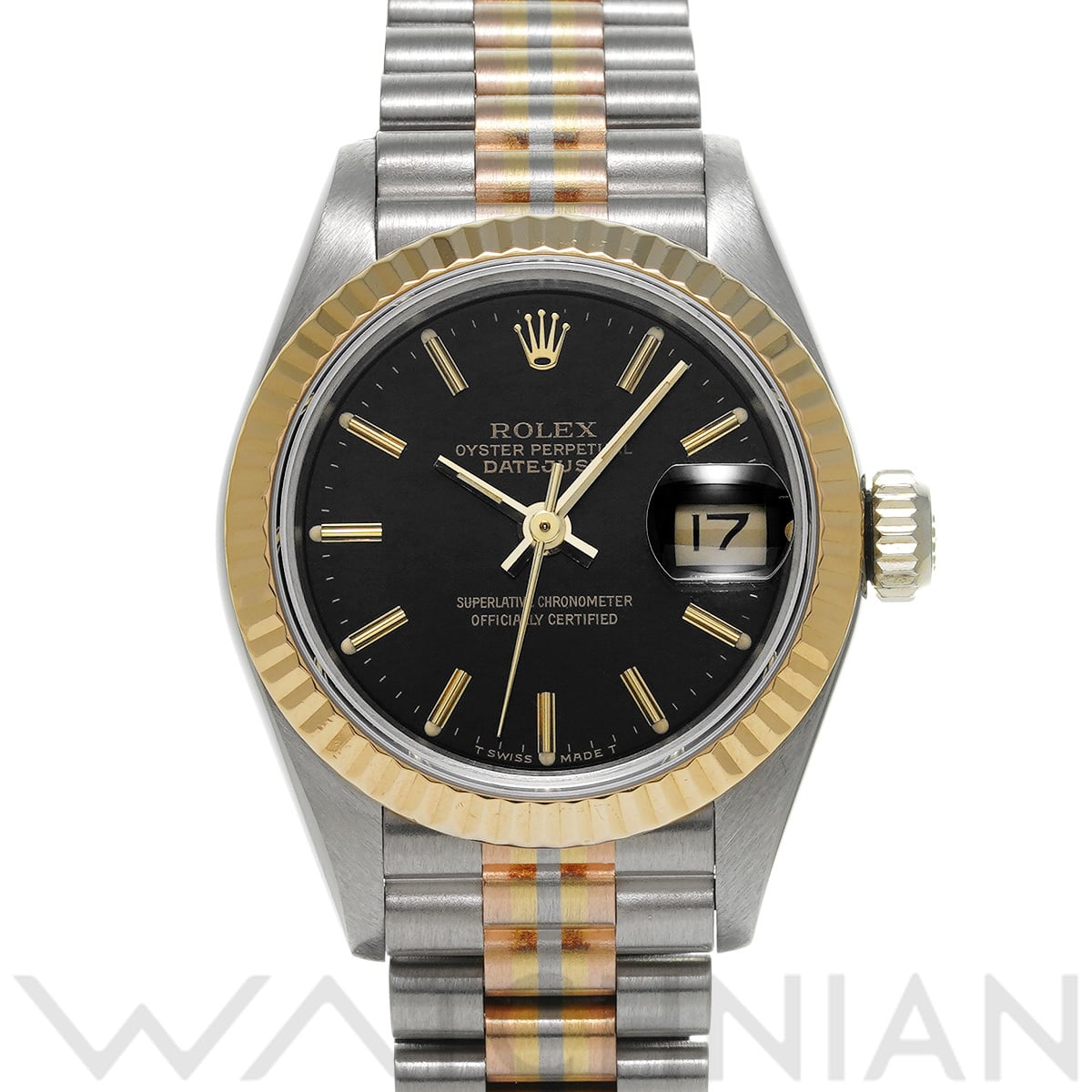 ロレックス デイトジャスト トリドール 69179BIC ブラック レディース 時計 【中古】【wristwatch】