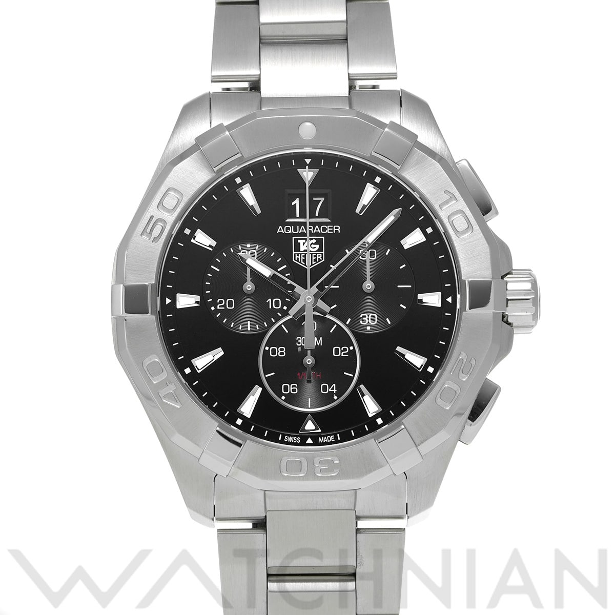 タグ ホイヤー アクアレーサー クォーツ クロノグラフ CAY1110.BA0927 ブラック メンズ 時計 【中古】【wristwatch】