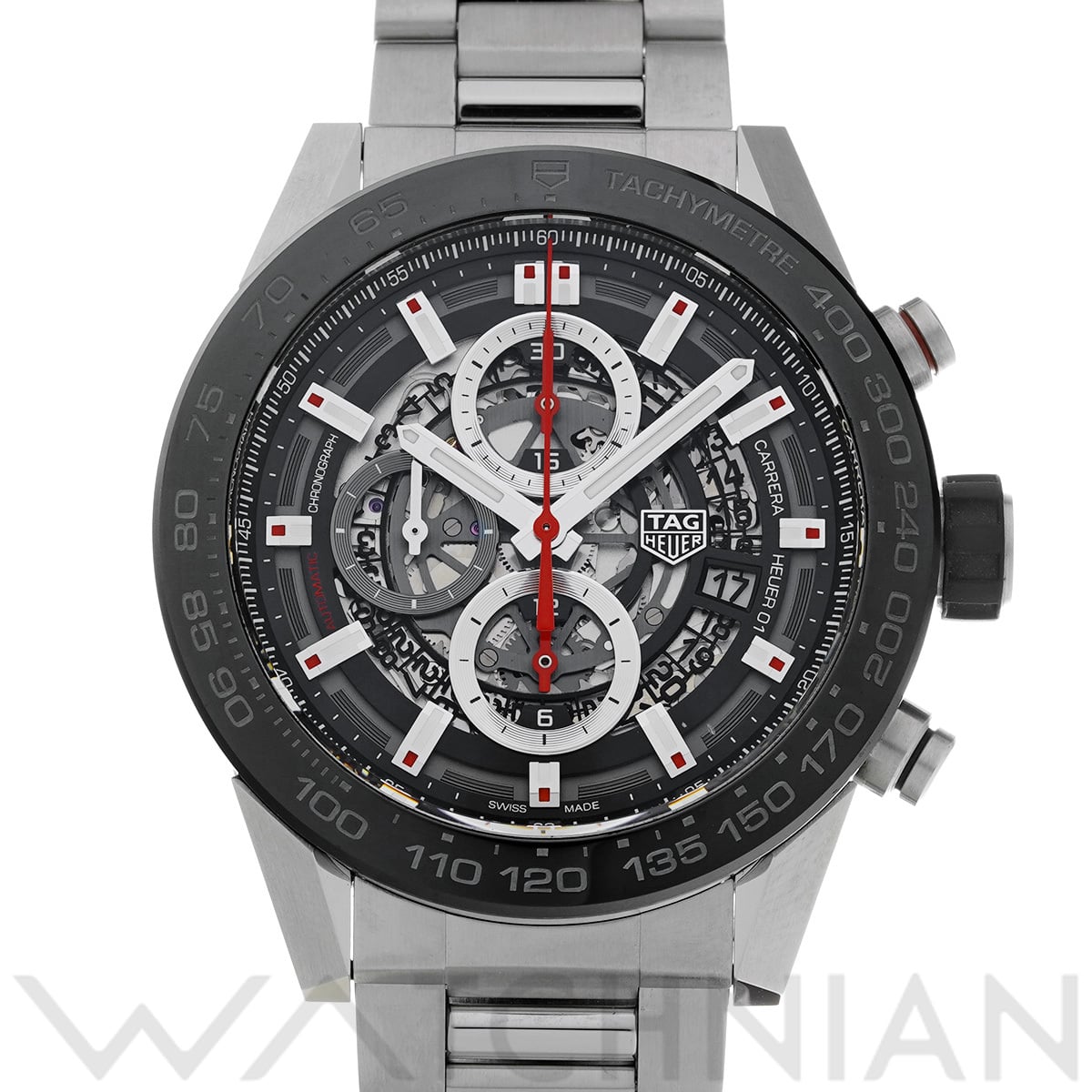 タグ ホイヤー カレラ キャリバーホイヤー01 クロノグラフ CAR2A1W.BA0703 ブラック メンズ 時計 【中古】【wristwatch】