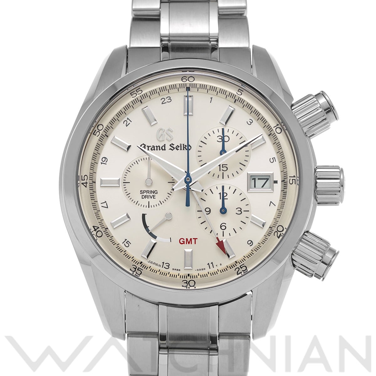 グランドセイコー スポーツコレクション スプリングドライブ クロノグラフ GMT SBGC201 シルバー メンズ 時計 【中古】【wristwatch】