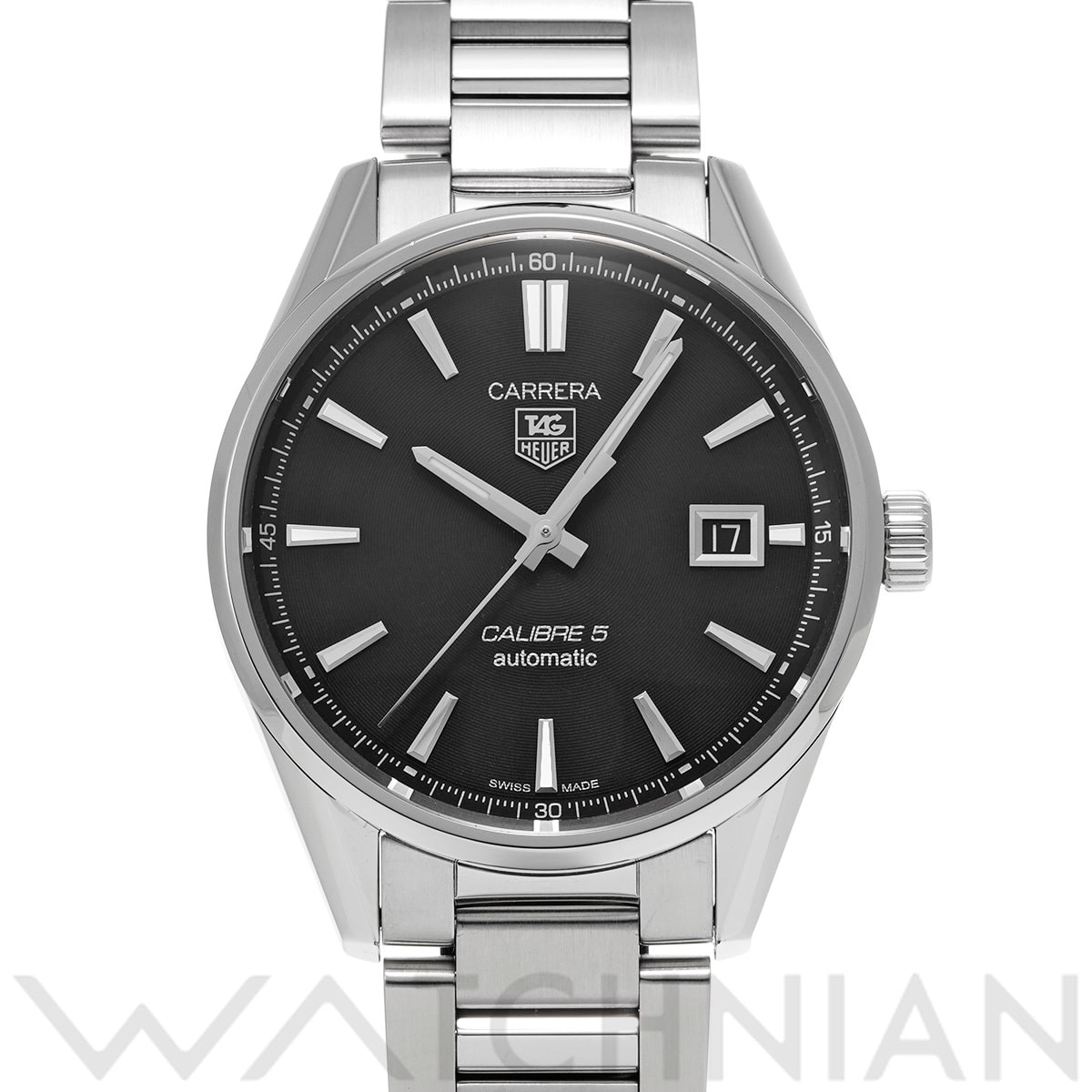 タグ ホイヤー カレラ キャリバー5 WAR211A.BA0782 ブラック メンズ 時計 【中古】【wristwatch】