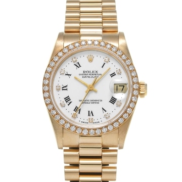 ロレックス デイトジャスト 68288G ホワイト/ダイヤモンド ユニセックス 時計 【中古】【wristwatch】