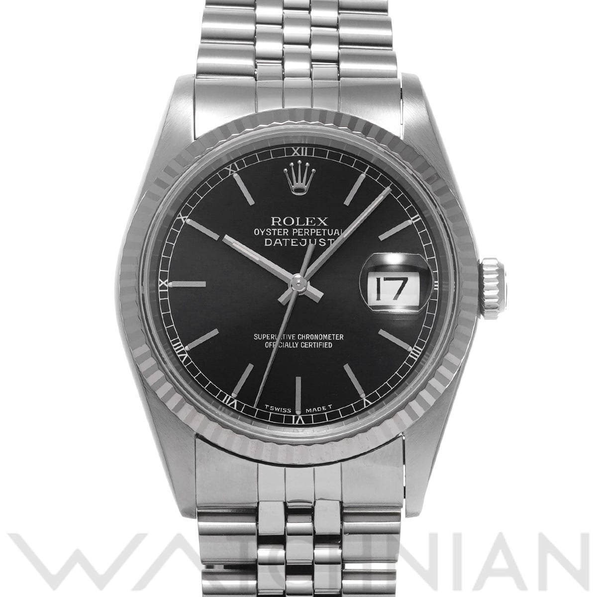 ロレックス デイトジャスト 16234 ブラック メンズ 時計 【中古】【wristwatch】