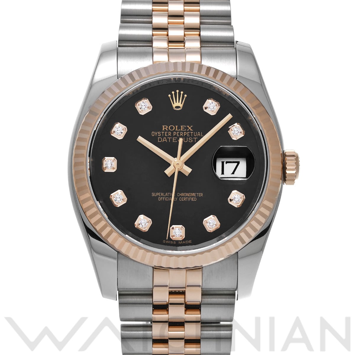 ロレックス デイトジャスト 36 116231G ブラック/ダイヤモンド メンズ 時計 【中古】【wristwatch】