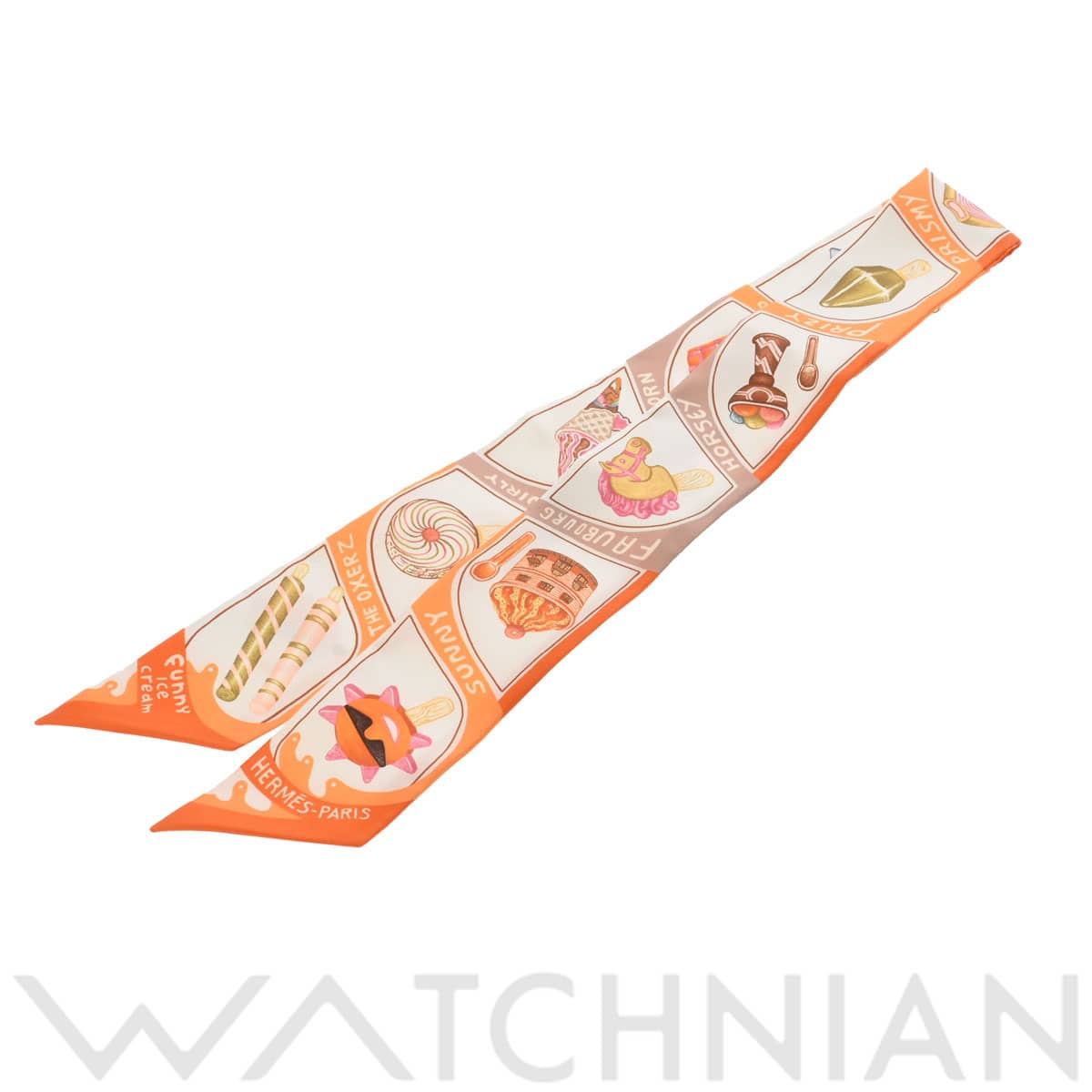 エルメス ツイリー FUNNY ICE CREAM マルチカラー 064109S シルク100％ レディース 【新品】【other】