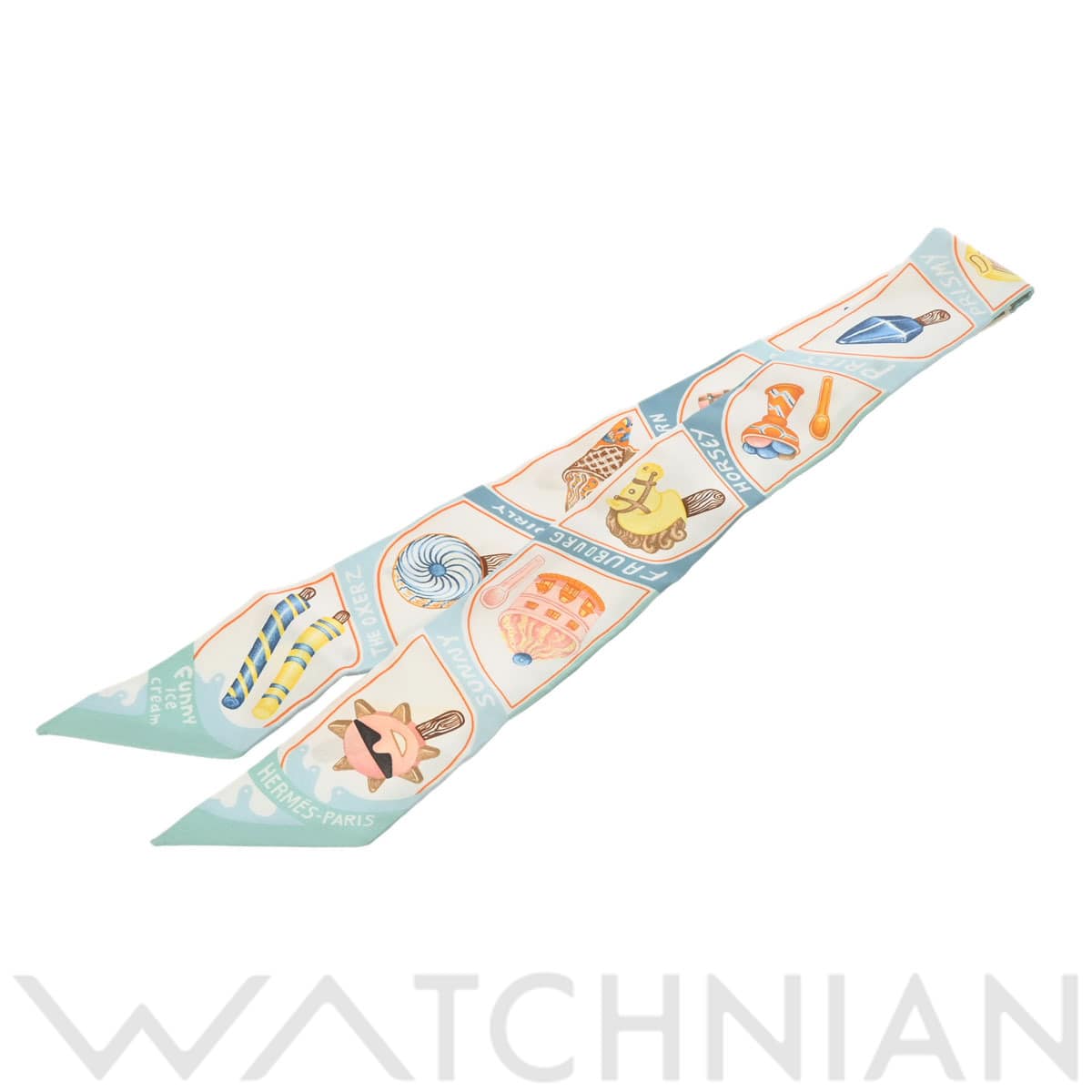 エルメス ツイリー FUNNY ICE CREAM マルチカラー 064109S シルク100％ レディース 【新品】【other】