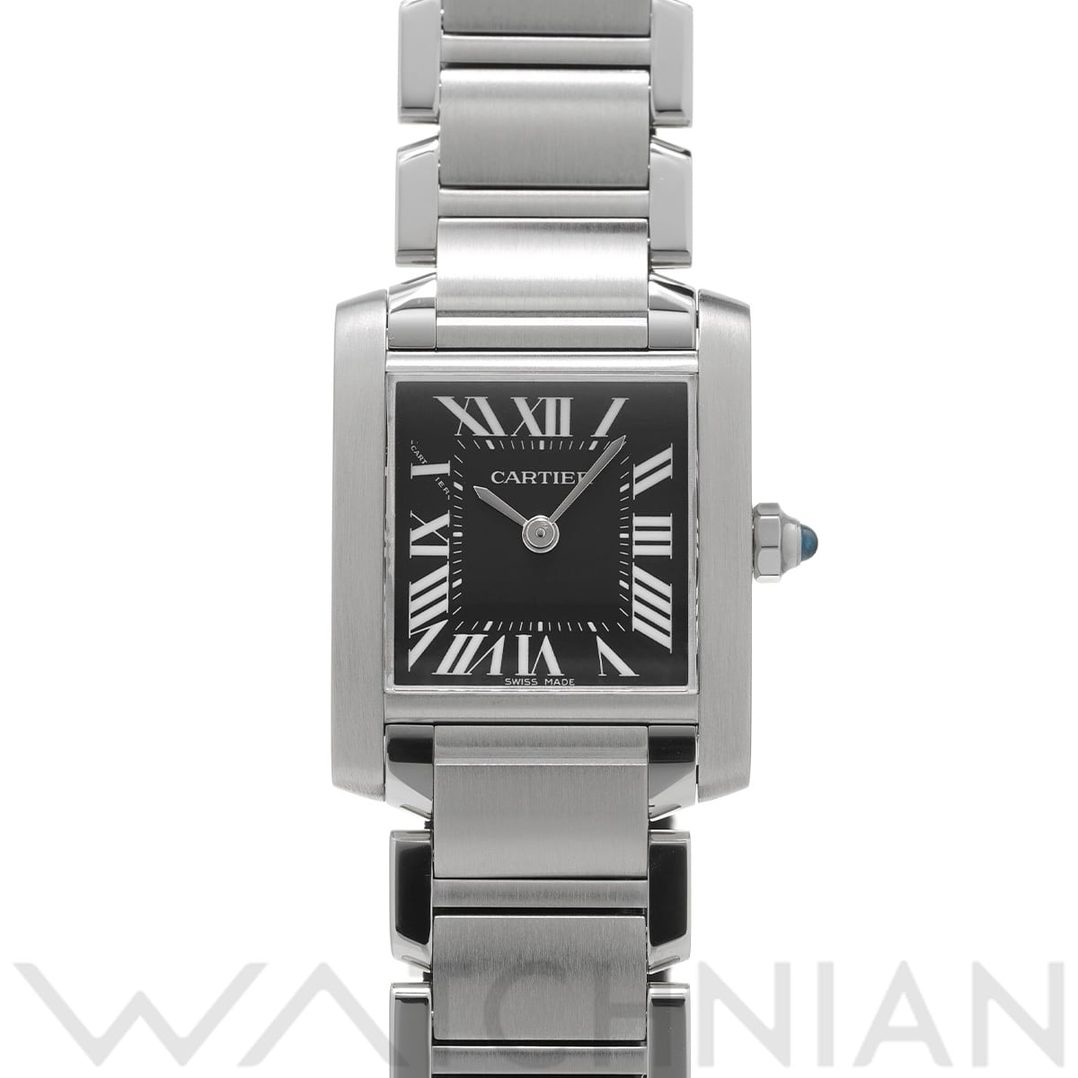 カルティエ タンク フランセーズ SM W51026Q3 ブラック レディース 時計 【中古】【wristwatch】