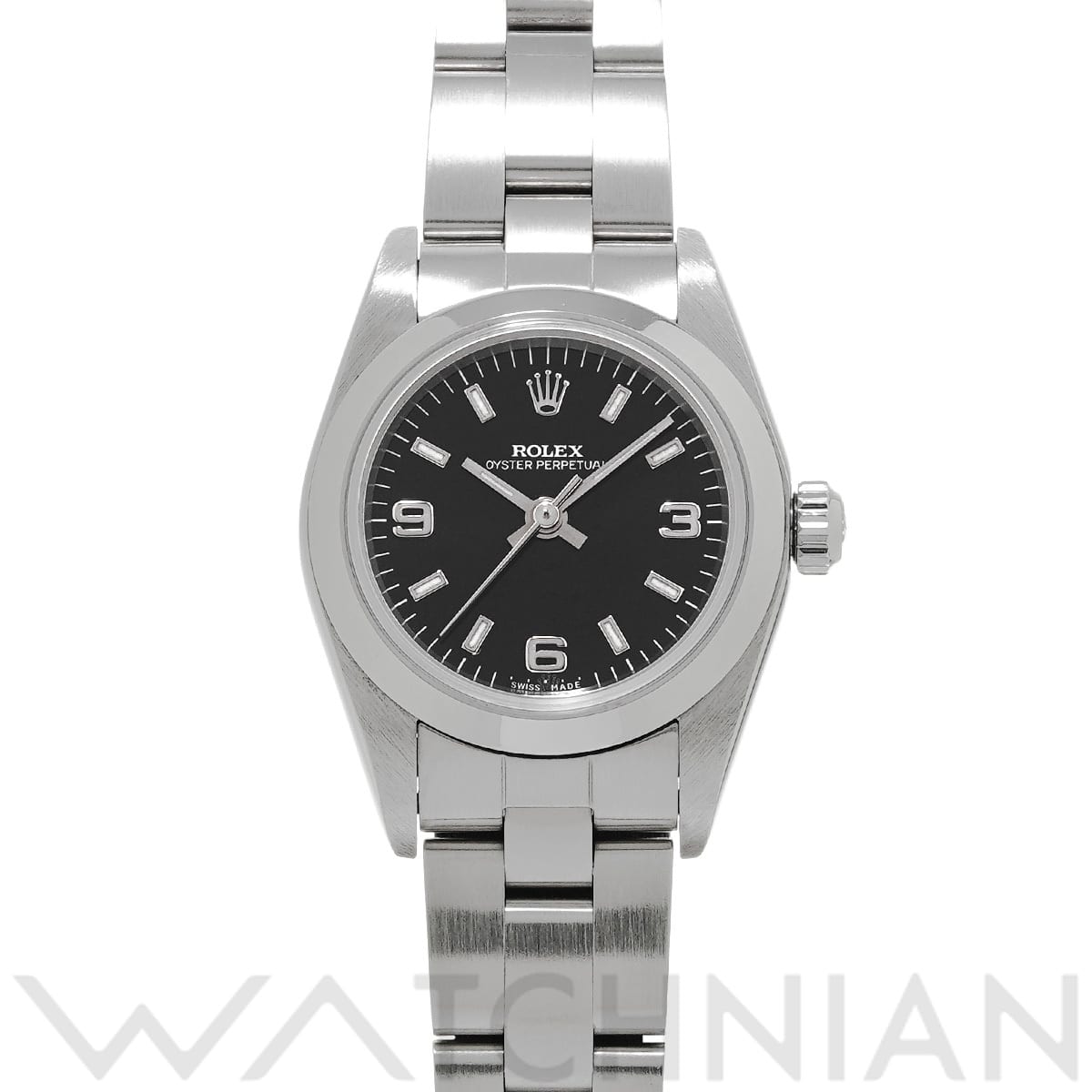ロレックス オイスターパーペチュアル 76080 ブラック レディース 時計 【中古】【wristwatch】
