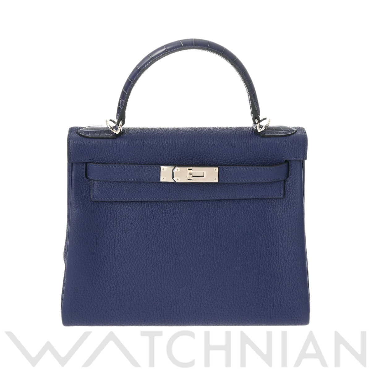 エルメス ケリー 28 内縫い タッチ 2WAY ブルーアンクル トゴ/アリゲーターリセ レディース バッグ 【中古】【bag】