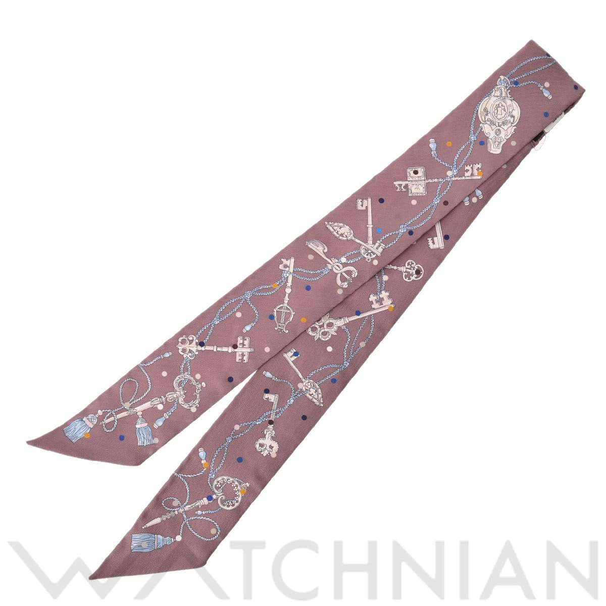 エルメス ツイリー LES CLES A POIS グレーパープル系 063871S シルク100％ レディース 【新品】【other】