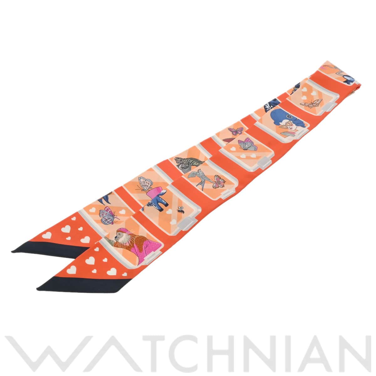 エルメス ツイリー HERMES STORY オレンジ 063875S シルク100％ レディース 【新品】【other】
