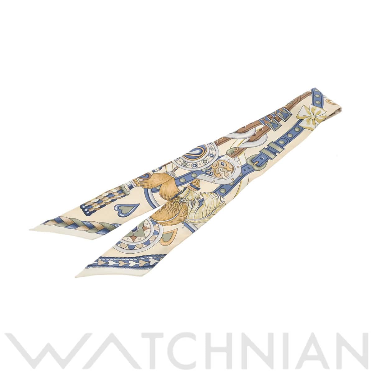 エルメス ツイリー HARNAIS DE COEUR アイボリー系 064090S シルク100％ レディース 【新品】【other】