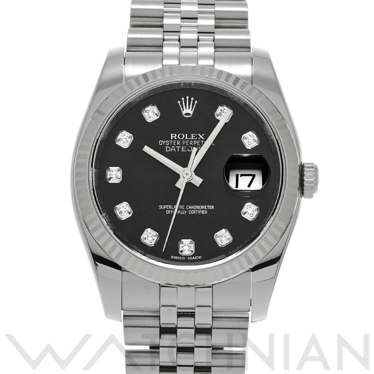 ロレックス デイトジャスト 36 116234G ブラック/ダイヤモンド メンズ 時計 【中古】【wristwatch】