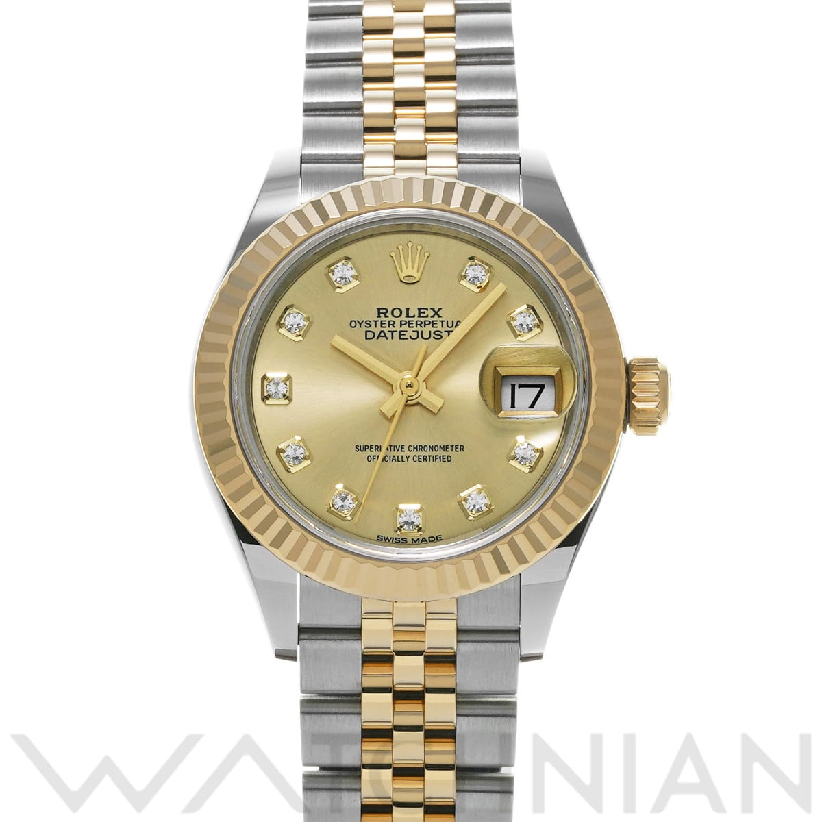 ロレックス レディ デイトジャスト 28 279173G シャンパン/ダイヤモンド レディース 時計 【中古】【wristwatch】