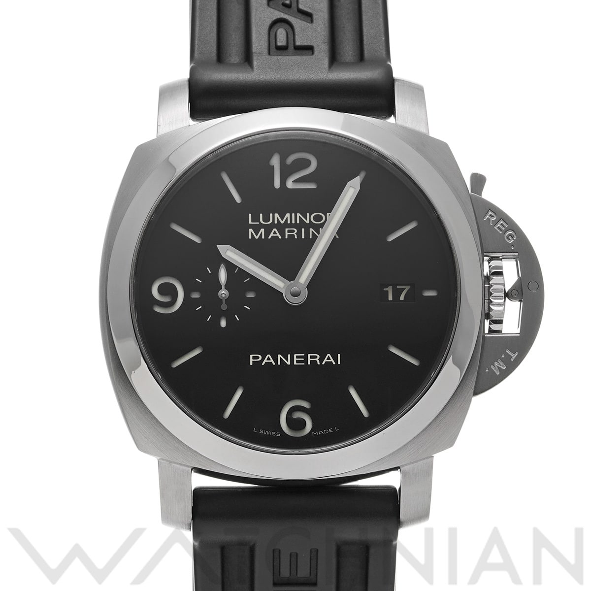 パネライ ルミノールマリーナ 1950 3デイズ オートマティック アッチャイオ PAM00312 ブラック メンズ 時計 【中古】【wristwatch】