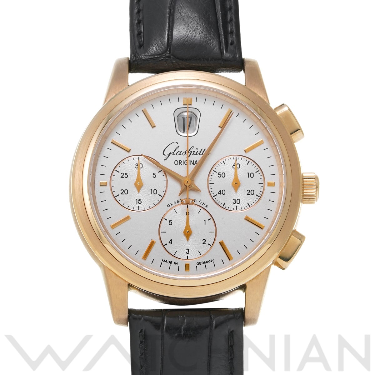 グラスヒュッテ オリジナル セネタ クロノグラフ 39-32-12-12-04 シルバー メンズ 時計 【中古】【wristwatch】