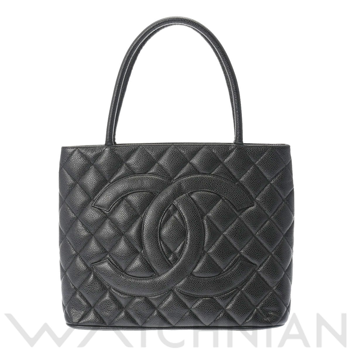 シャネル 復刻トート ブラック/ゴールド金具 A01804 キャビアスキン レディース バッグ 【中古】【bag】