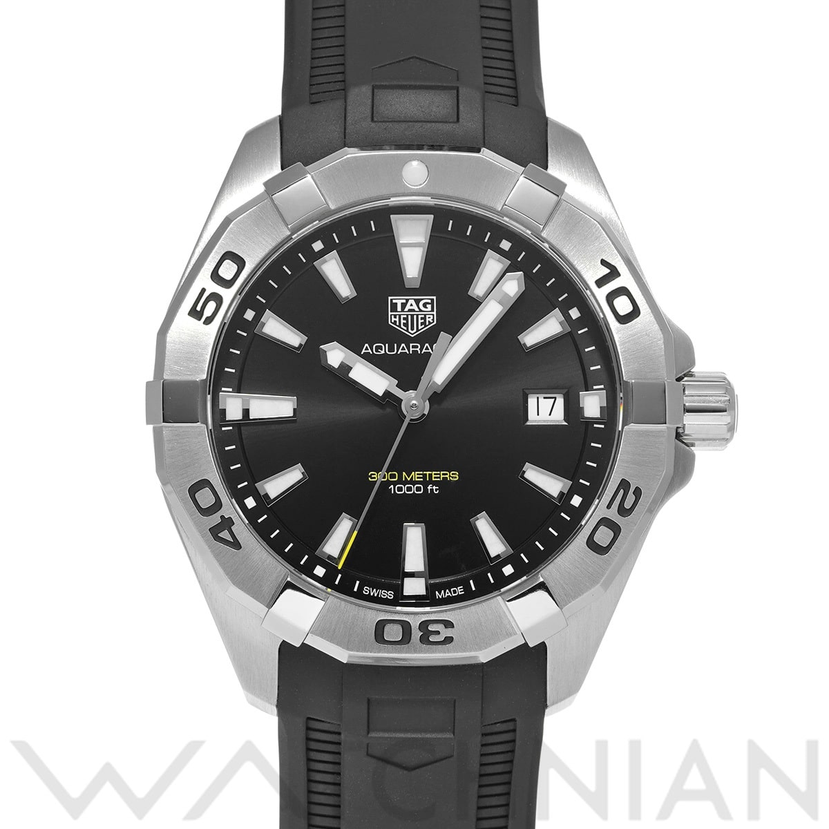 タグ ホイヤー アクアレーサー クォーツ WBD1110.FT8021 ブラック メンズ 時計 【中古】【wristwatch】