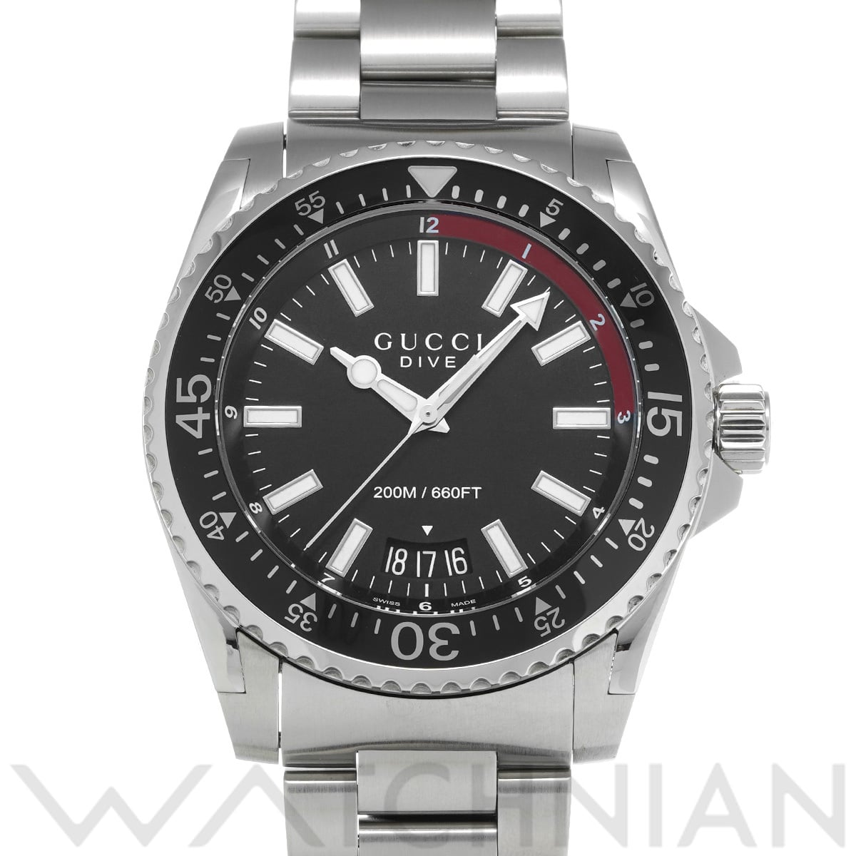 グッチ ダイブ YA136212 ブラック メンズ 時計 【中古】【wristwatch】