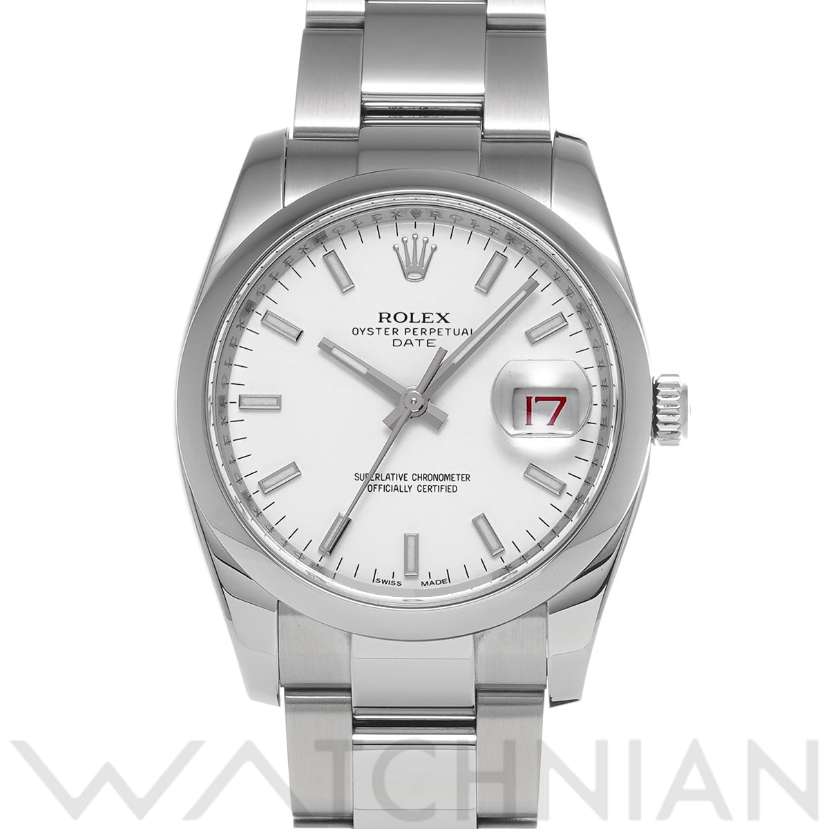 ロレックス オイスターパーペチュアル デイト 115200 ホワイト メンズ 時計 【中古】【wristwatch】