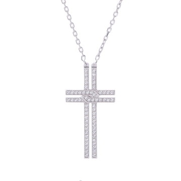 カルティエ クロスモチーフネックレス シルバー K18ホワイトゴールド WG レディース ジュエリー 【中古】【jewelry】