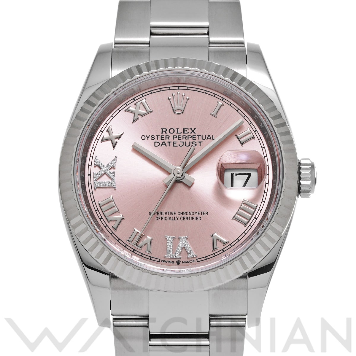 ロレックス デイトジャスト 36 126234 ピンク/ダイヤモンド メンズ 時計 【中古】【wristwatch】
