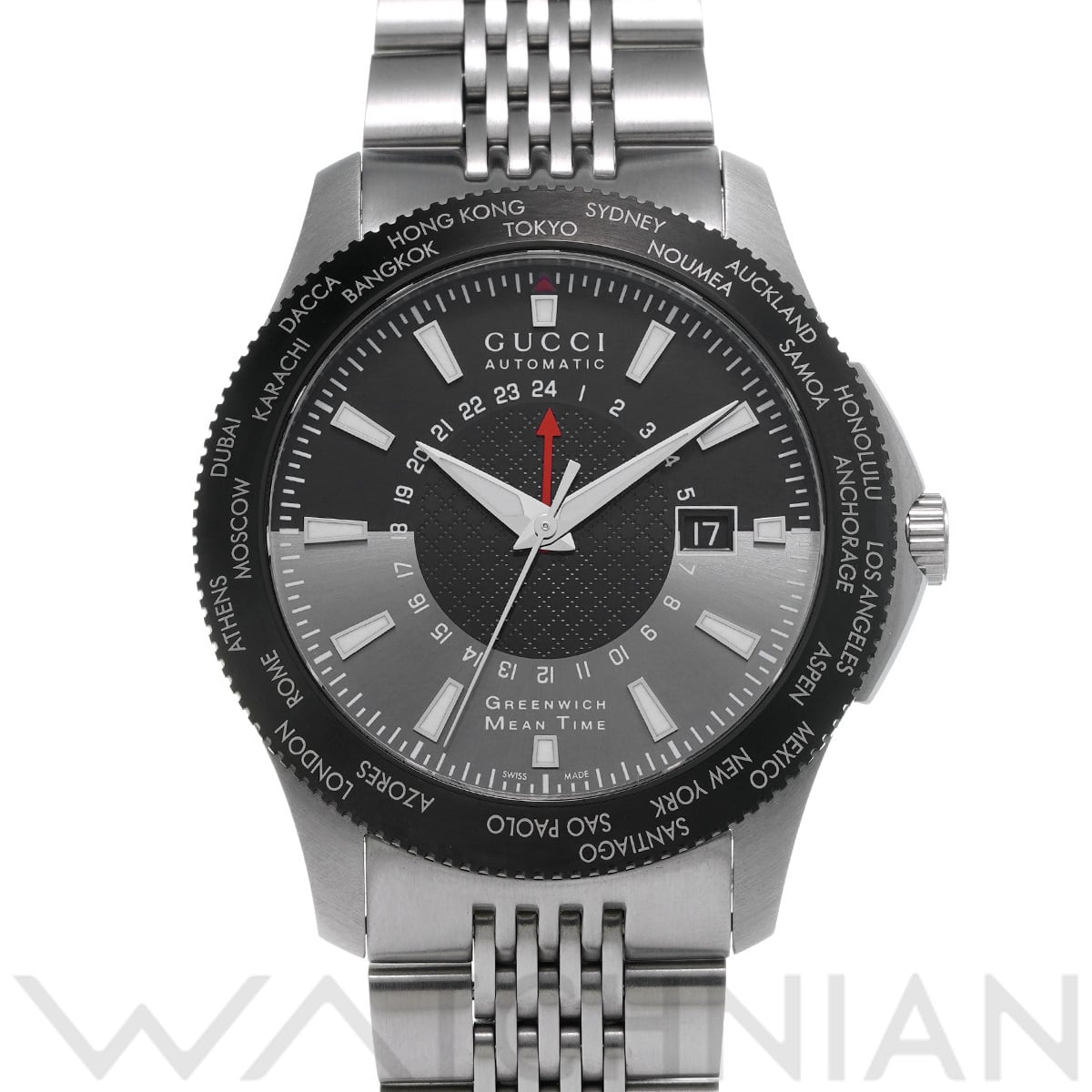 グッチ Gタイムレス GMT 126.2 ブラック/グレー メンズ 時計 【中古】【wristwatch】