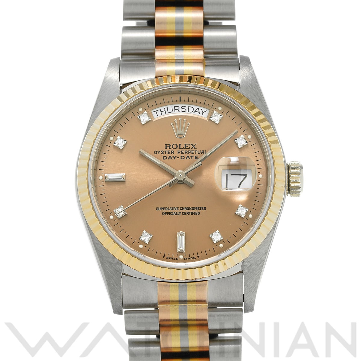ロレックス デイデイト トリドール 18039ABIC シャンパン/ダイヤモンド メンズ 時計 【中古】【wristwatch】