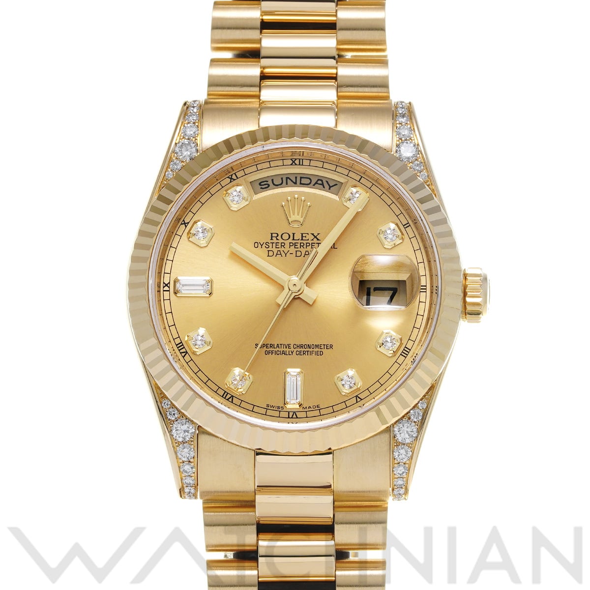 ロレックス デイデイト 36 118338A シャンパン/ダイヤモンド メンズ 時計 【中古】【wristwatch】