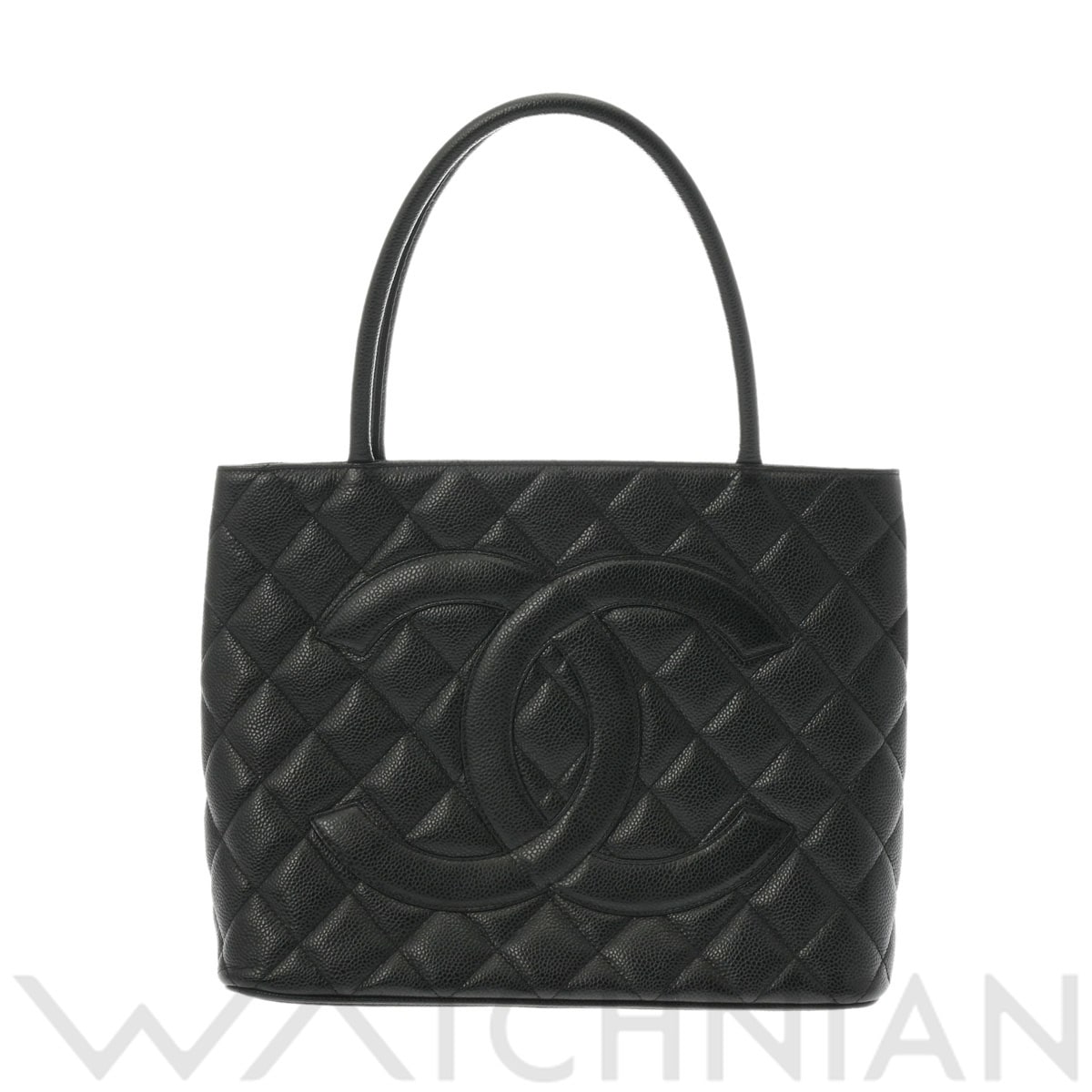 シャネル 復刻トート ブラック A01804 キャビアスキン レディース バッグ 【中古】【bag】
