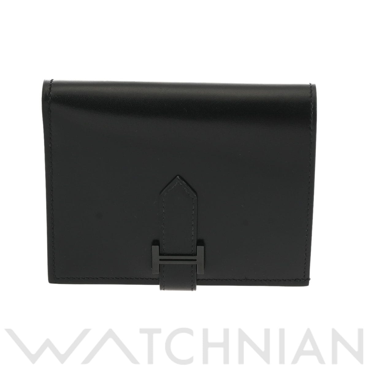 エルメス ベアン コンパクト モノクローム ブラック タデラクト ユニセックス 財布 【中古】【purse】