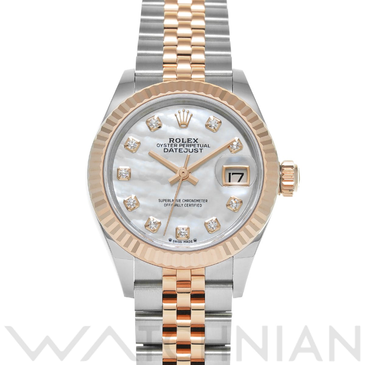 ロレックス レディ デイトジャスト 28 279171NG ホワイトシェル/ダイヤモンド レディース 時計 【中古】【wristwatch】