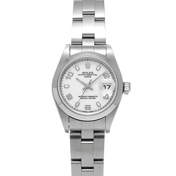 ロレックス オイスターパーペチュアル デイト 69160 ホワイト レディース 時計 【中古】【wristwatch】