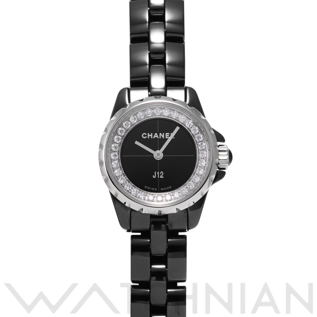 シャネル J12 XS H5235 ブラック/ダイヤモンド レディース 時計 【中古】【wristwatch】