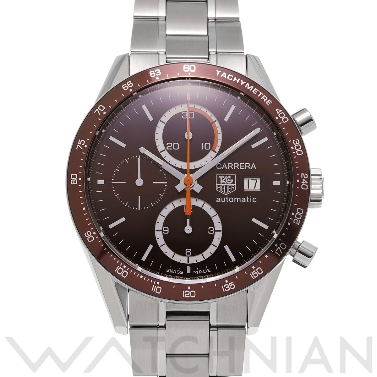 タグ ホイヤー ニューカレラ タキメーター クロノグラフ CV2013.BA0794 ブラウン メンズ 時計 【中古】【wristwatch】