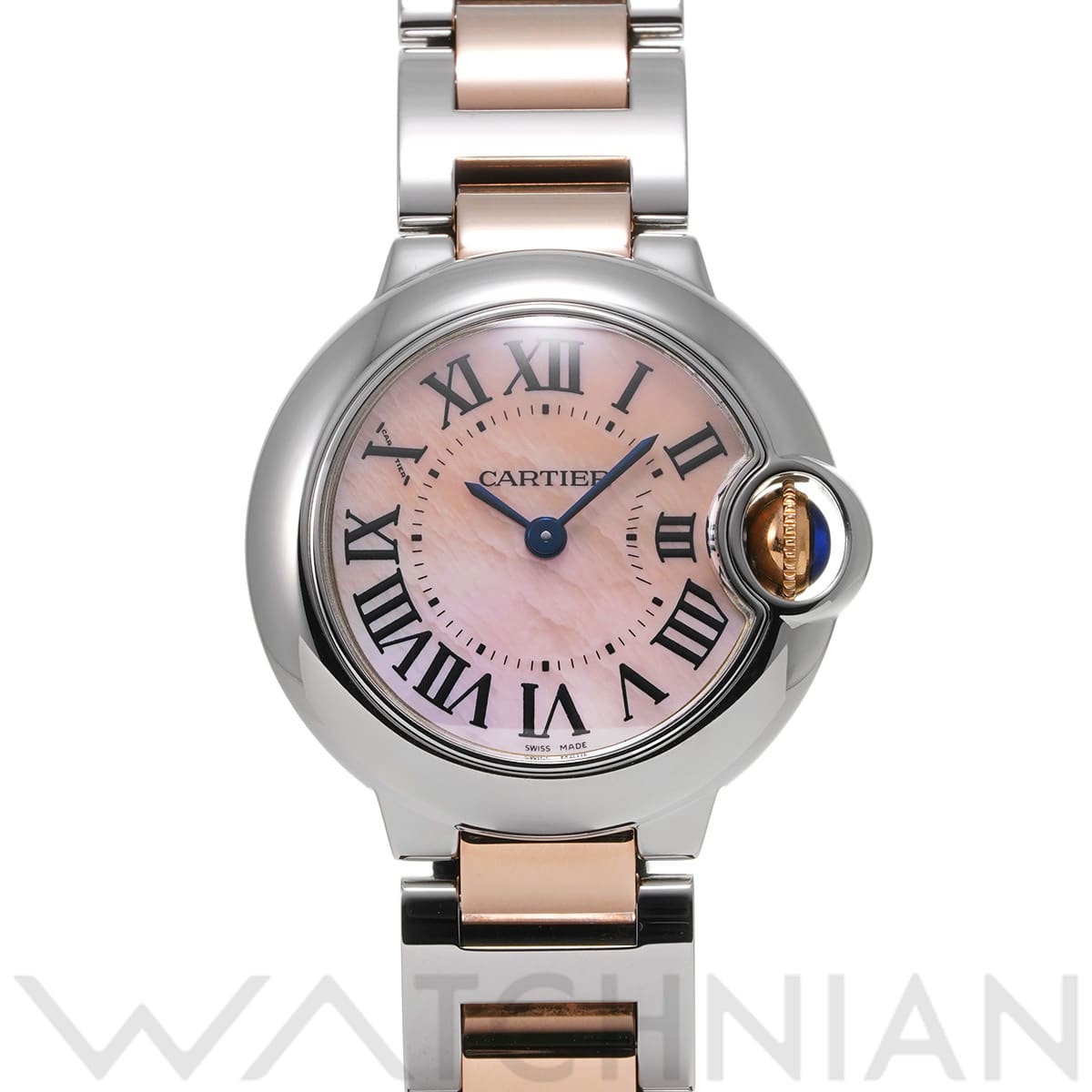 カルティエ バロンブルー ドゥ カルティエ 28mm W6920034 ピンクシェル レディース 時計 【中古】【wristwatch】