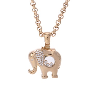 ショパール ハッピーダイヤモンドネックレス 像モチーフ K18イエローゴールド YG レディース ジュエリー 【中古】【jewelry】