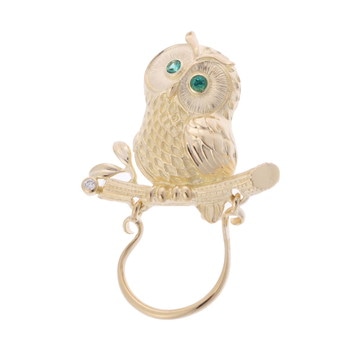 ノーブランド フクロウブローチ ゴールド K18イエローゴールド YG レディース ジュエリー 【中古】【jewelry】