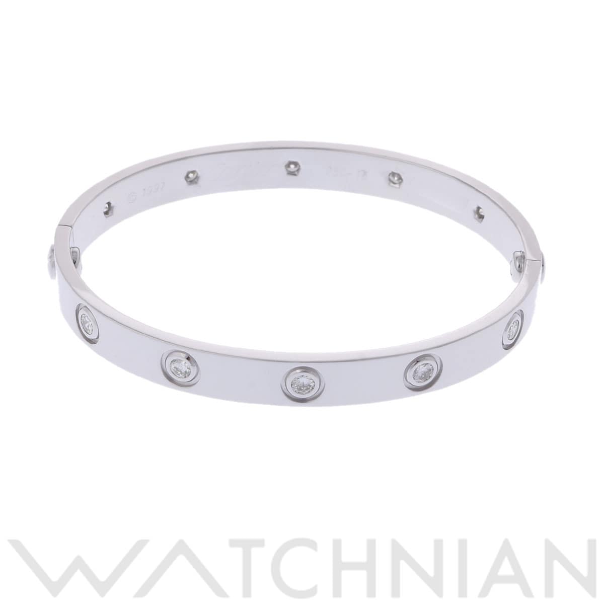 カルティエ ラブブレスレット #16 10PD シルバー K18ホワイトゴールド WG レディース ジュエリー 【中古】【jewelry】
