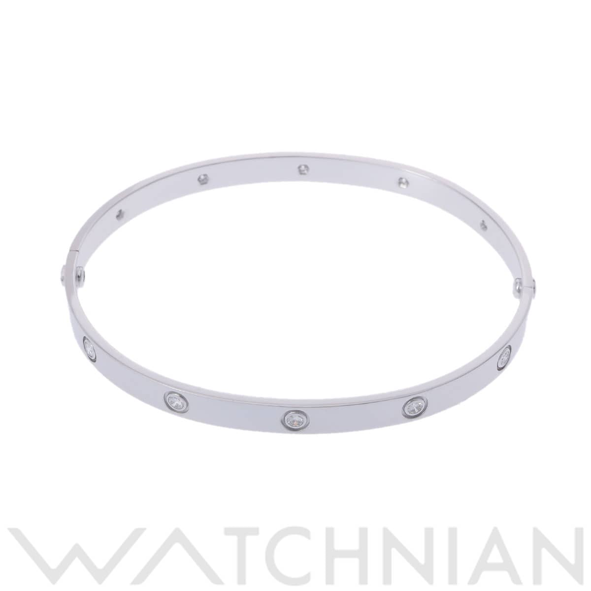 カルティエ ラブブレスレット #23 フルダイヤ シルバー K18ホワイトゴールド WG レディース ジュエリー 【中古】【jewelry】