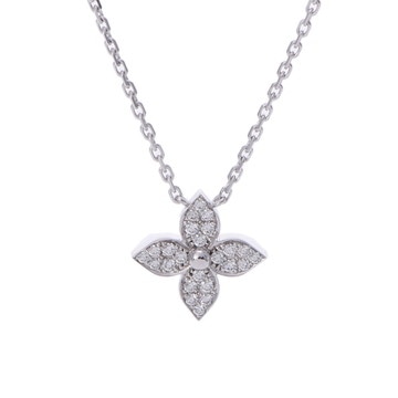 ルイ ヴィトン スターブロッサム ネックレス シルバー Q93622 K18ホワイトゴールド WG レディース ジュエリー 【中古】【jewelry】