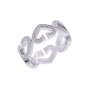カルティエ Cハートリング #51 シルバー K18ホワイトゴールド WG レディース ジュエリー 【中古】【jewelry】