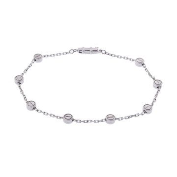 カルティエ ラブパスティーユ ブレスレット 8P シルバー K18ホワイトゴールド WG レディース ジュエリー 【中古】【jewelry】