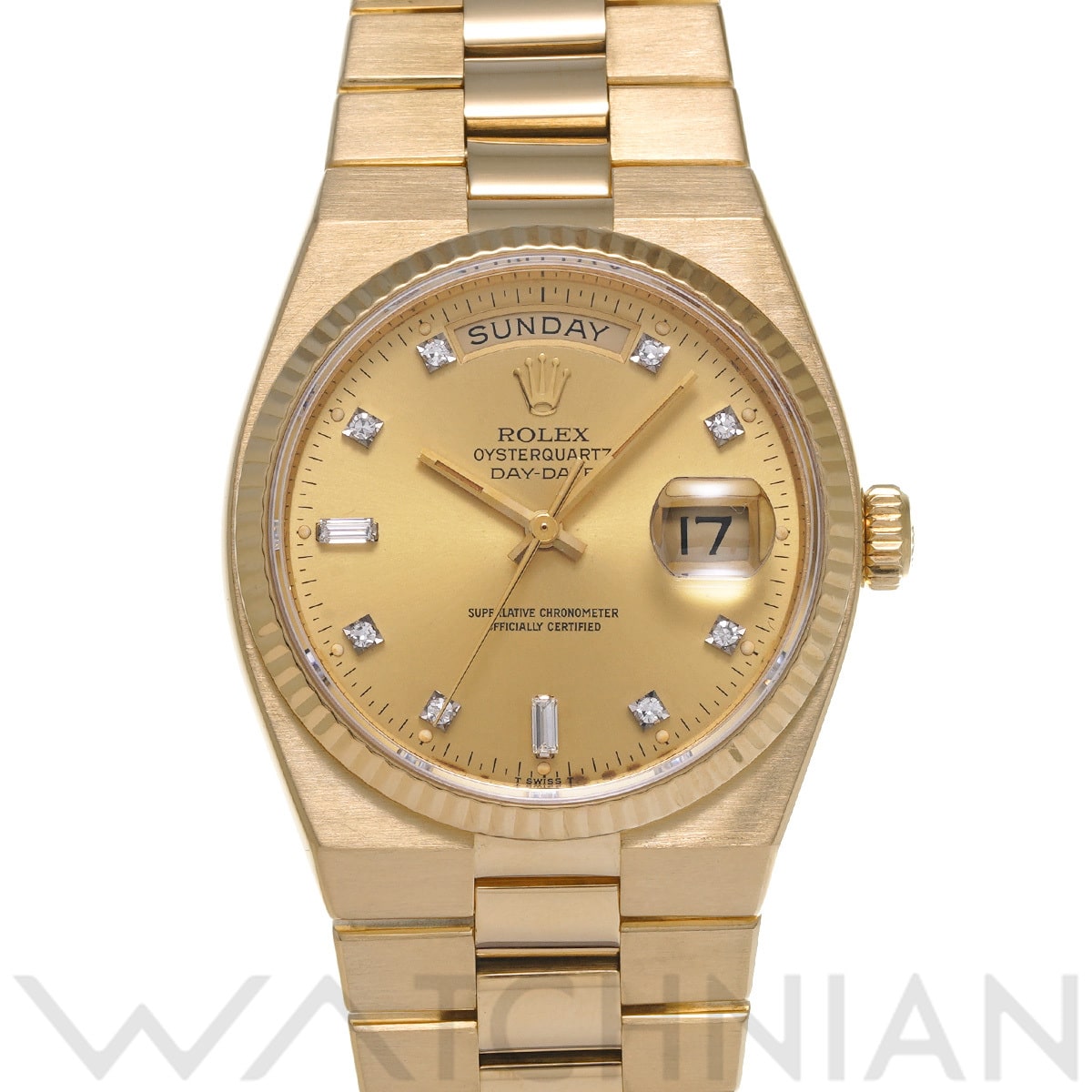 ロレックス オイスタークォーツ デイデイト 19018A シャンパン/ダイヤモンド メンズ 時計 【中古】【wristwatch】