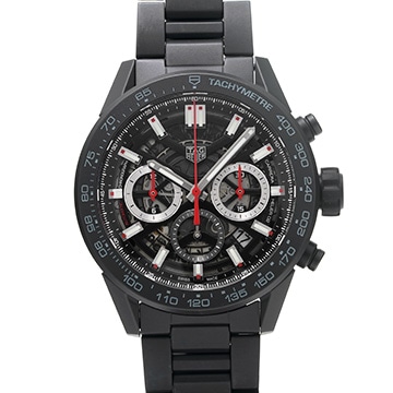 タグ ホイヤー カレラ キャリバーホイヤー02 クロノグラフ CBG2A90.BH0653 スケルトン メンズ 時計 【中古】【wristwatch】