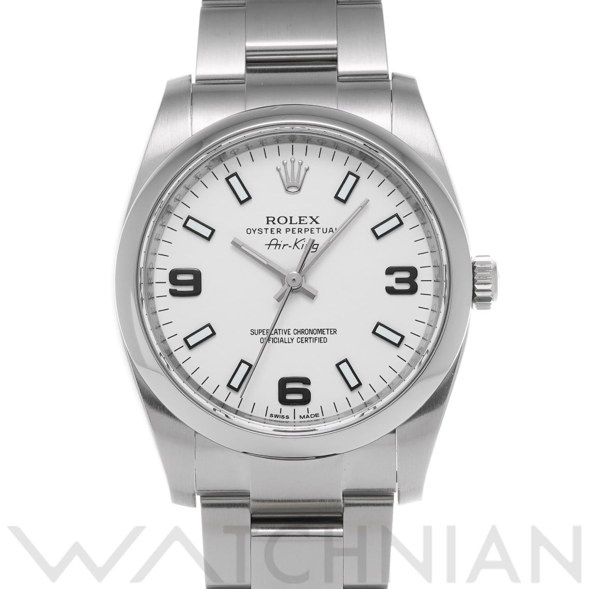 ロレックス エアキング 114200 ホワイト メンズ 時計 【中古】【wristwatch】