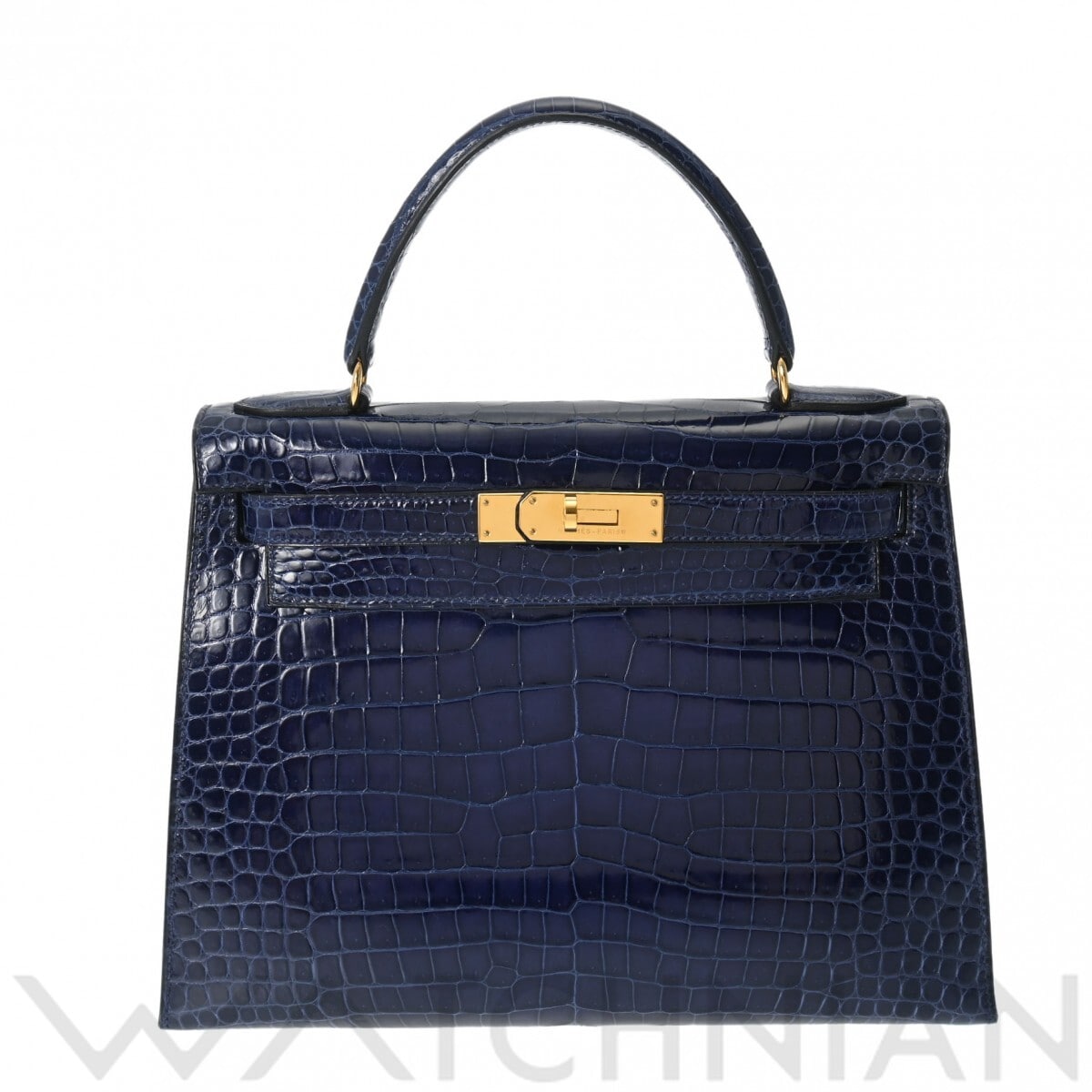 エルメス ケリー 28 外縫い ブルーロイ ポロサスリセ レディース バッグ 【中古】【bag】