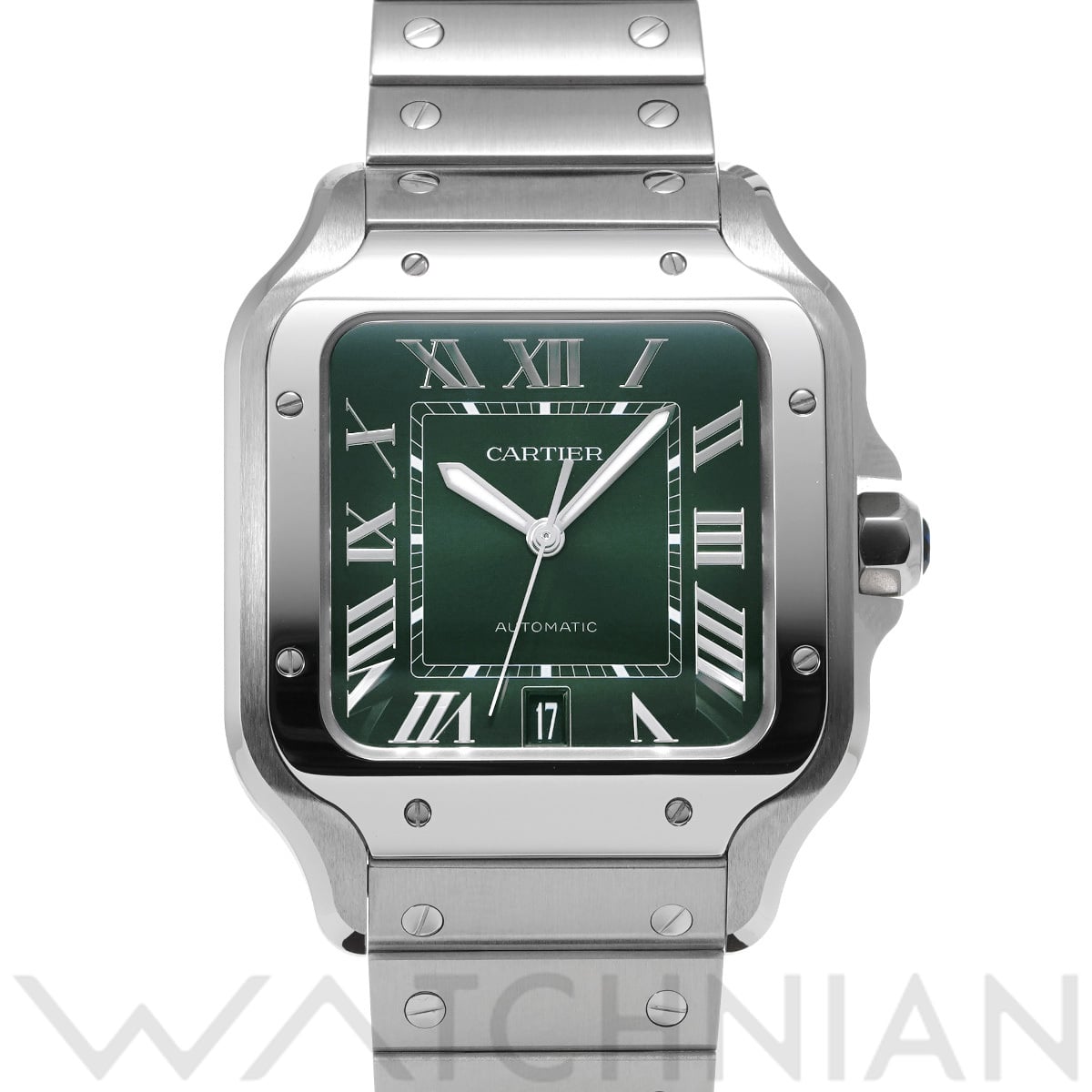 カルティエ サントス ドゥ カルティエ LM WSSA0062 グリーン メンズ 時計 【中古】【wristwatch】